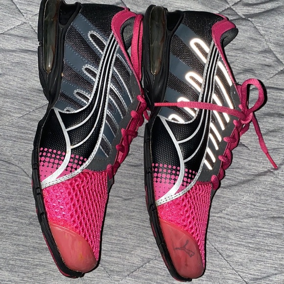 Puma pink and gray running shoes. Preloved. Size 8 - Picture 5 of 10